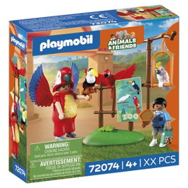 Playmobil Zoo : Mascotte perroquet coloré & enfant 72074
