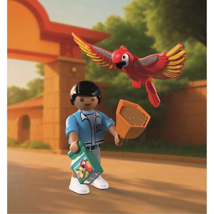 Playmobil Zoo : Mascotte perroquet coloré & enfant 72074