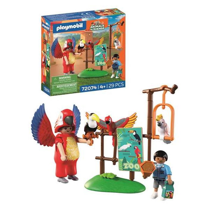 Playmobil Zoo : Mascotte perroquet coloré & enfant 72074