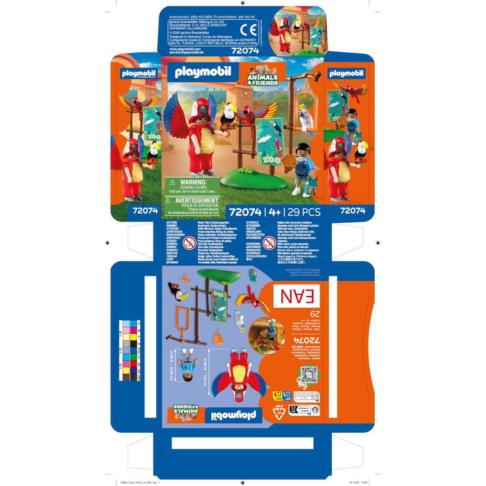 Playmobil Zoo : Mascotte perroquet coloré & enfant 72074