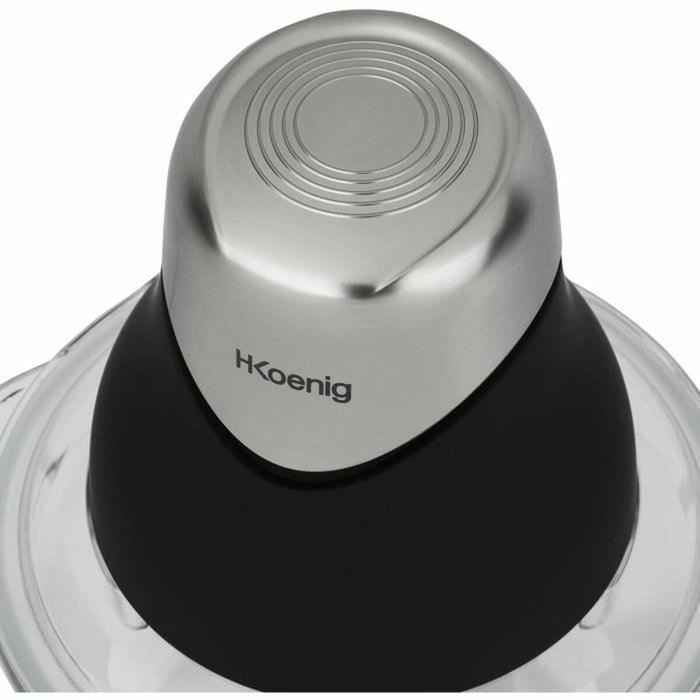 H.Koenig LEO8 Mini hachoir électrique Noir mat et chrome avec bol en verre 1 L H.Koenig LEO8 Mini hachoir électrique Noir mat et chrome avec bol en verre 1 L