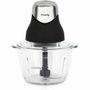 H.Koenig LEO8 Mini hachoir électrique Noir mat et chrome avec bol en verre 1 L