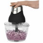 H.Koenig LEO8 Mini hachoir électrique Noir mat et chrome avec bol en verre 1 L