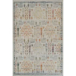 Tapis beige 120 x 180 cm en mélange polypropylène et coton