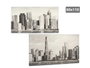 Giftdecor Tableau Toile Peinte Ville Noir Blanc 60x110 cm Surtis (Set de 2)