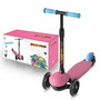 DEQUBE Trotinette 3 Roues Enfant Rose avec Éclairage LED, Réglable en Hauteur, Pliable et Transportable - Recommandé 2-6 Ans