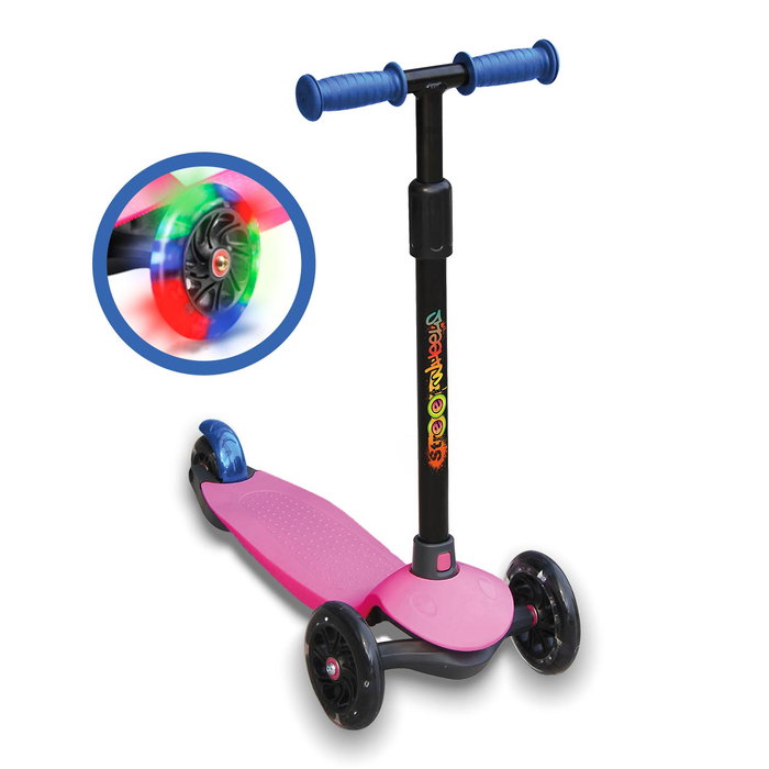 DEQUBE Trotinette 3 Roues Enfant Rose avec Éclairage LED, Réglable en Hauteur, Pliable et Transportable - Recommandé 2-6 Ans DEQUBE Trotinette 3 Roues Enfant Rose avec Éclairage LED, Réglable en Hauteur, Pliable et Transportable - Recommandé 2-6 Ans