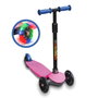 DEQUBE Trotinette 3 Roues Enfant Rose avec Éclairage LED, Réglable en Hauteur, Pliable et Transportable - Recommandé 2-6 Ans