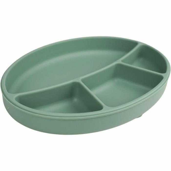Thermobaby Pack Repas Silicone Vert Cactus - Assiette, bol, bavoir et cuillères