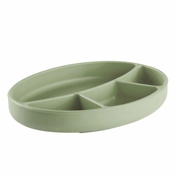 Thermobaby Pack Repas Silicone Vert Cactus - Assiette, bol, bavoir et cuillères