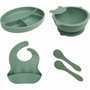 Thermobaby Pack Repas Silicone Vert Cactus - Assiette, bol, bavoir et cuillères