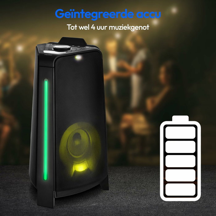 Medion Enceinte Bluetooth 5.3 avec micro, effets lumineux et fonctions karaoké Medion Enceinte Bluetooth 5.3 avec micro, effets lumineux et fonctions karaoké