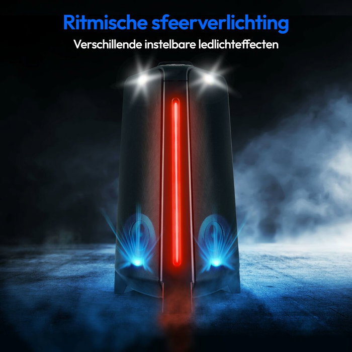 Medion Enceinte Bluetooth 5.3 avec micro, effets lumineux et fonctions karaoké Medion Enceinte Bluetooth 5.3 avec micro, effets lumineux et fonctions karaoké