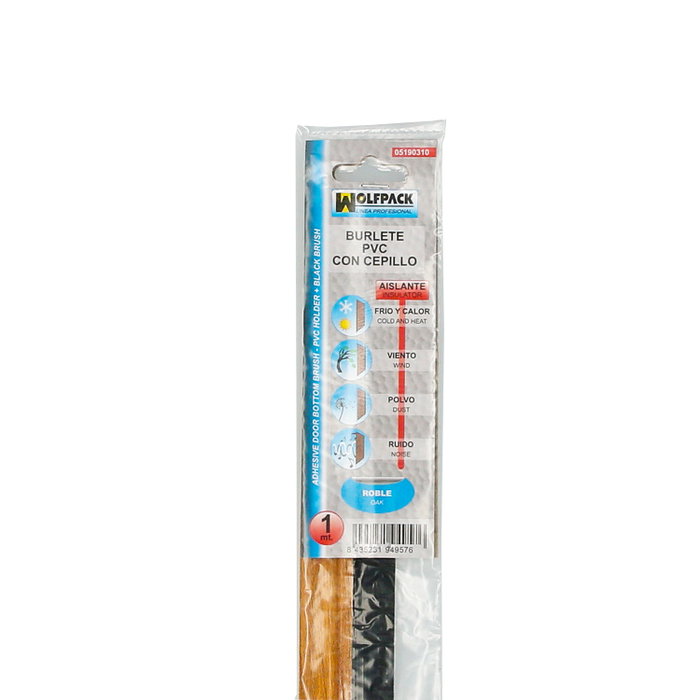 WOLFPACK LINEA PROFESIONAL Bas de porte PVC chêne à brosse 1 mètre