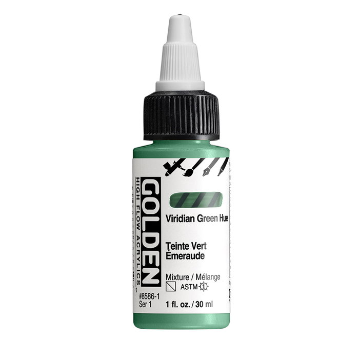 Golden High Flow Couleurs Acryliques Vert Viridian 30 ml Golden High Flow Couleurs Acryliques Vert Viridian 30 ml