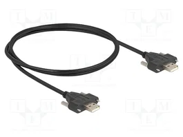 DELOCK Câble USB 2.0 avec prises USB A de chaque côté, 1m, noir