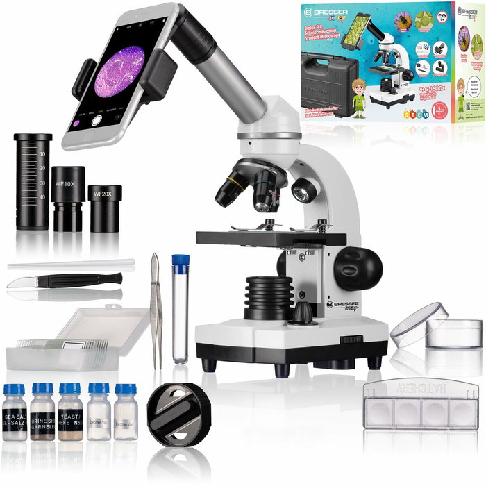 Bresser Microscope Junior Biolux SEL avec zoom 40x-1600x et support smartphone Bresser Microscope Junior Biolux SEL avec zoom 40x-1600x et support smartphone