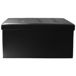 Home Deco Factory Pouf Coffre Pliable Noir