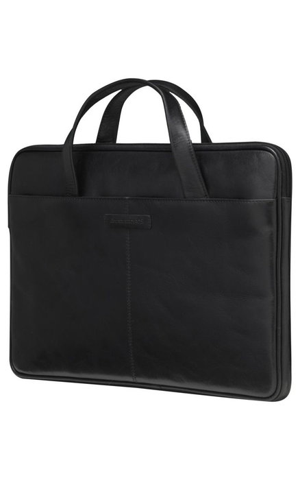 dbramante1928 Sacoche Porte-Ordinateur 15" Silkeborg en Cuir Pleine Fleur Durable avec Compartiment Paddé, Pochettes et Poignées
