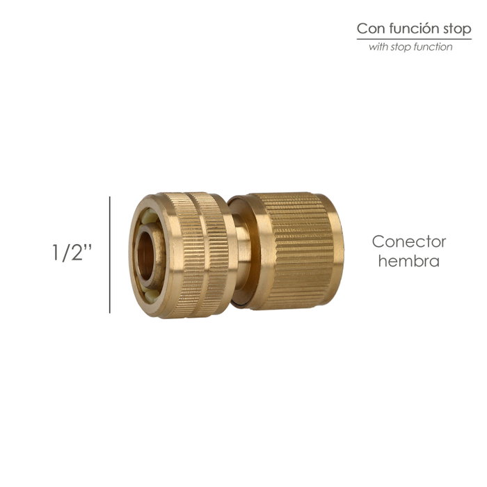 SATURNIA Connecteur de tuyau en laiton 1/2 po avec fonction STOP