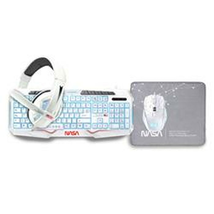 clavier et souris NASA ANDROMEDA4IN1-W Blanc Multicouleur Espagnol Qwerty clavier et souris NASA ANDROMEDA4IN1-W Blanc Multicouleur Espagnol Qwerty