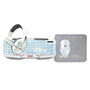 clavier et souris NASA ANDROMEDA4IN1-W Blanc Multicouleur Espagnol Qwerty