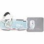 clavier et souris NASA ANDROMEDA4IN1-W Blanc Multicouleur Espagnol Qwerty
