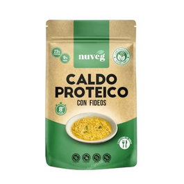 Nuveg Caldo Protéique avec Nouilles 80 g pour 2 Portions - Bouillon Concentré de Protéines