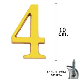 Wolfpack Linea Profesional Chiffre 4 en laiton 10 cm