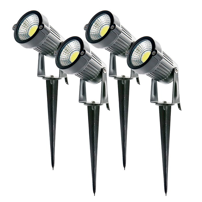 Pack de 4 Spots de Jardin sur Piquet LED 5W Blanco Frío 450Lm 6000K