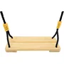 TP TOYS Balançoire en bois avec cordes noires pour enfants dès 3 ans, Hauteur de portique 190-250 cm, Assise confortable et durable