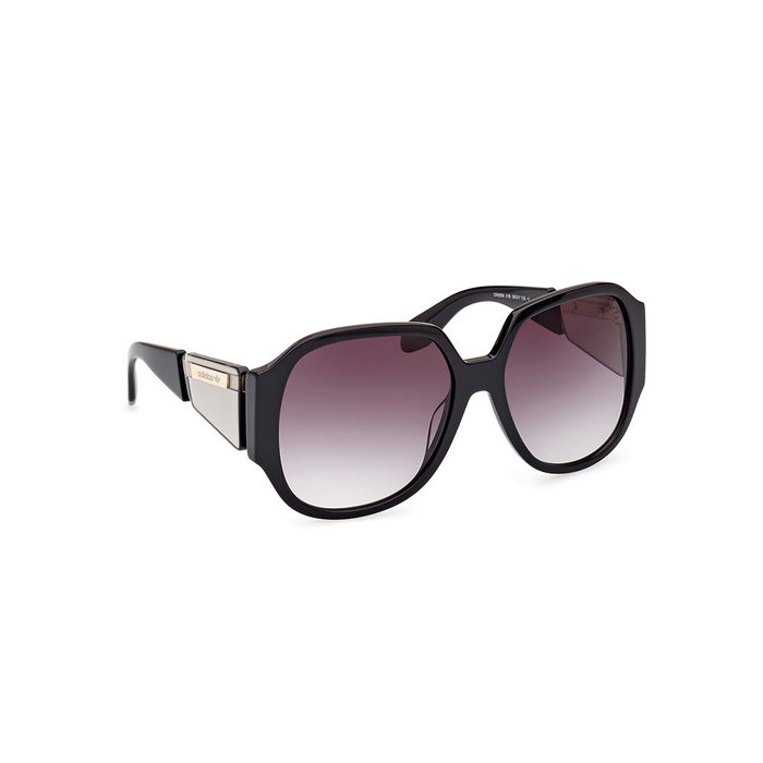 Adidas Lunettes de Soleil Femme OR0098 01B Noires Monture Noir Brillant Verres Gris Fumé Dégradé Navigateur 135mm