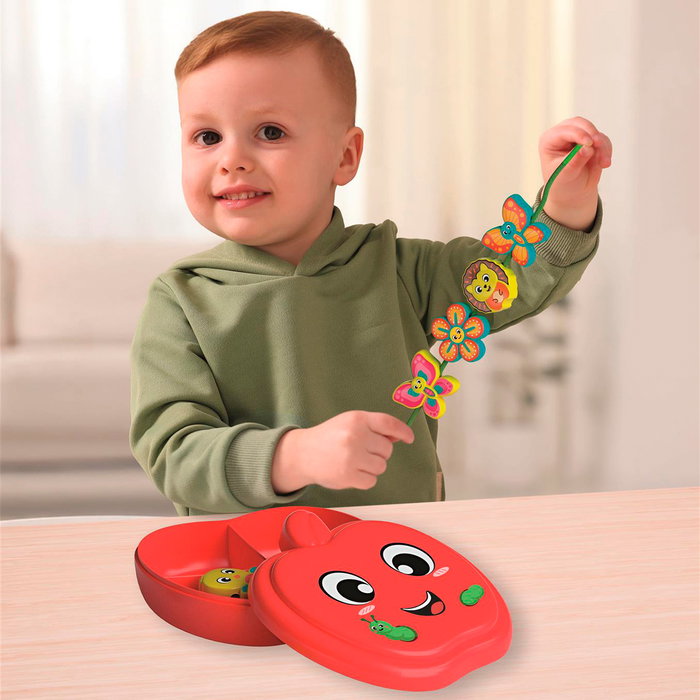 Clementoni Jeu Montessori Manzana 17600 pour Enfants à Partir de 18 Mois - Création de Bracelets avec Enfilage de Perles de Couleurs