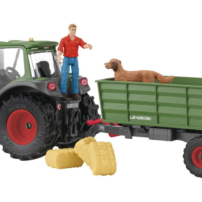 Schleich Tracteur et remorque Farm World 42608 avec figurines Paul et Goldendoodle de paille Schleich Tracteur et remorque Farm World 42608 avec figurines Paul et Goldendoodle de paille