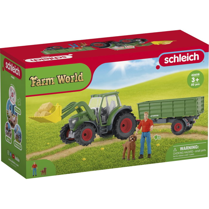 Schleich Tracteur et remorque Farm World 42608 avec figurines Paul et Goldendoodle de paille Schleich Tracteur et remorque Farm World 42608 avec figurines Paul et Goldendoodle de paille