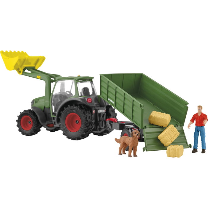 Schleich Tracteur et remorque Farm World 42608 avec figurines Paul et Goldendoodle de paille Schleich Tracteur et remorque Farm World 42608 avec figurines Paul et Goldendoodle de paille