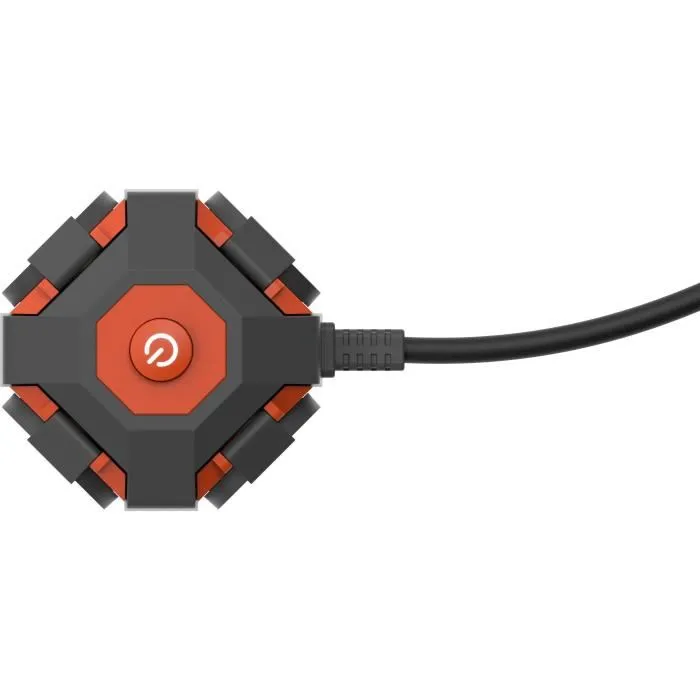 Power Globe - QUARX - Bloc multiprise étanche IP44 avec interrupteur, 4 prises, câble 3 m, crochet et aimant - NF