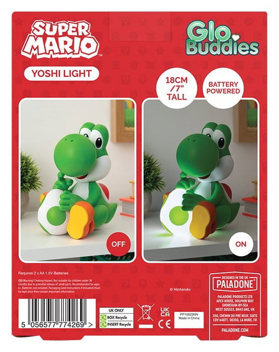 Paladone Products Lampe GloBuddies Yoshi Super Mario 18 cm