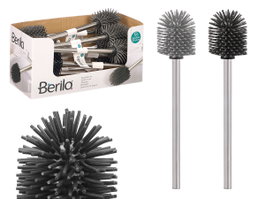 Berilo Brosse de douche en silicone 34,5 x 7,5 x 7,5 cm Gris et noir - Surtis aléatoires (Set de 12)