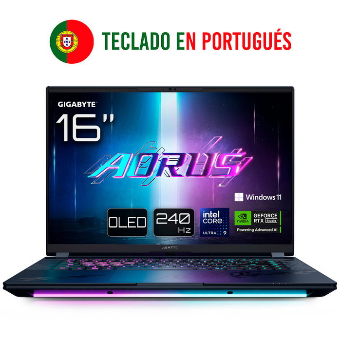 Gigabyte Aorus Master 16 U9 - 275HX - PC Portable 16" OLED 2560x1600 - Intel Core Ultra 9 - 32GB RAM - 1TB SSD - NVIDIA RTX 5090 - Windows 11 Pro Gigabyte Aorus Master 16 U9 - 275HX - PC Portable 16" OLED 2560x1600 - Intel Core Ultra 9 - 32GB RAM - 1TB SSD - NVIDIA RTX 5090 - Windows 11 Pro