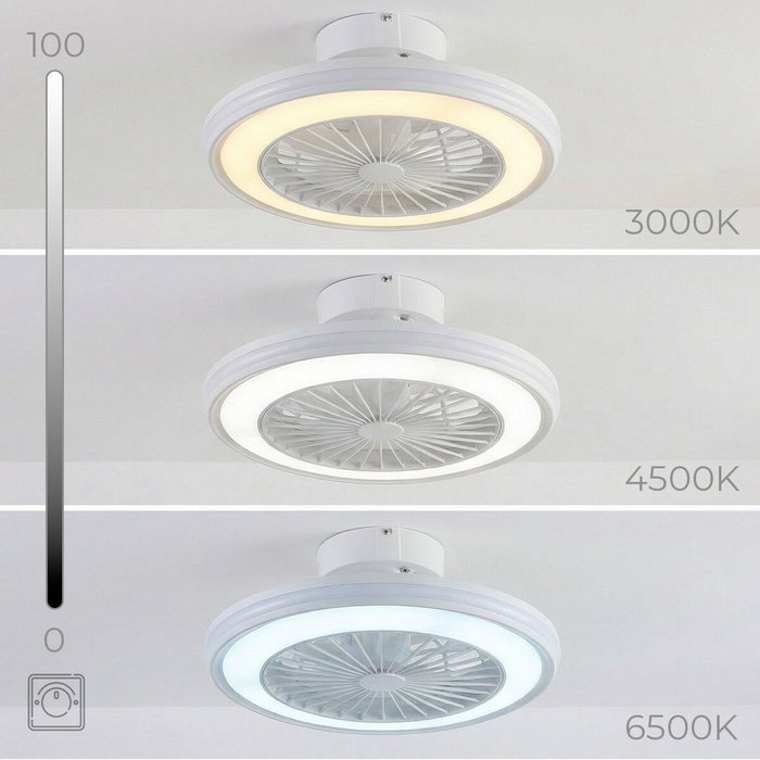 Ventilateur de plafond avec lumière LED RVB, pales cachées et télécommande Nexory InnovaGoods