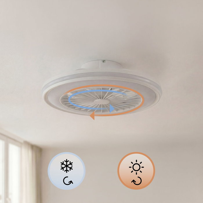 Ventilateur de plafond avec lumière LED RVB, pales cachées et télécommande Nexory InnovaGoods