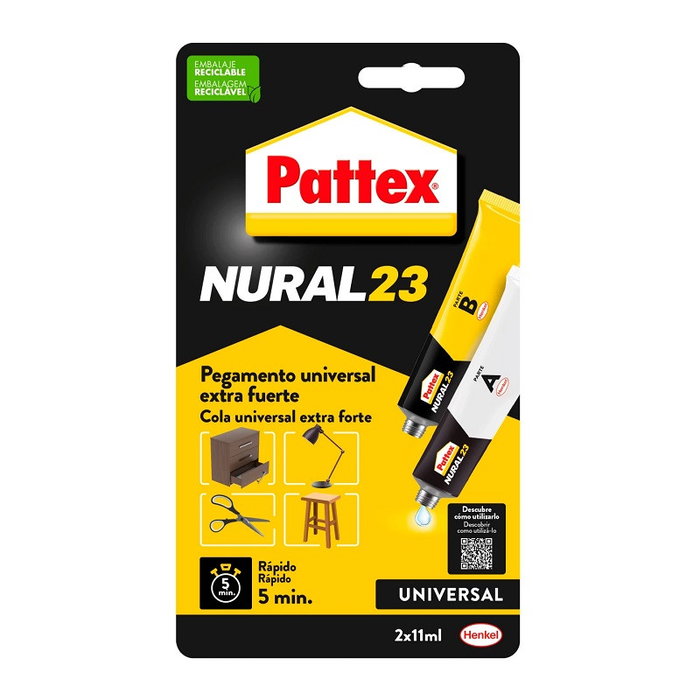 PATTEX Nural 23 Lot de 2 tubes 22 cm³ Translucide