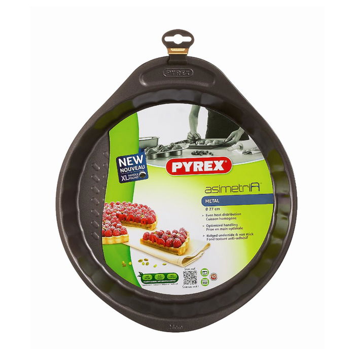 Molde Tarta Plano Acero Asimetria Pyrex® 27x4 cm
