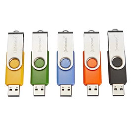 Intenso Basic Line Multipack Lot de 10 Clés USB 2.0 8 Go de Cinq Couleurs