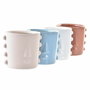 Cache-pot DKD Home Decor Visage Grès (15 x 13 x 12,5 cm) (4 Unités)