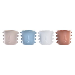 Cache-pot DKD Home Decor Visage Grès (15 x 13 x 12,5 cm) (4 Unités)