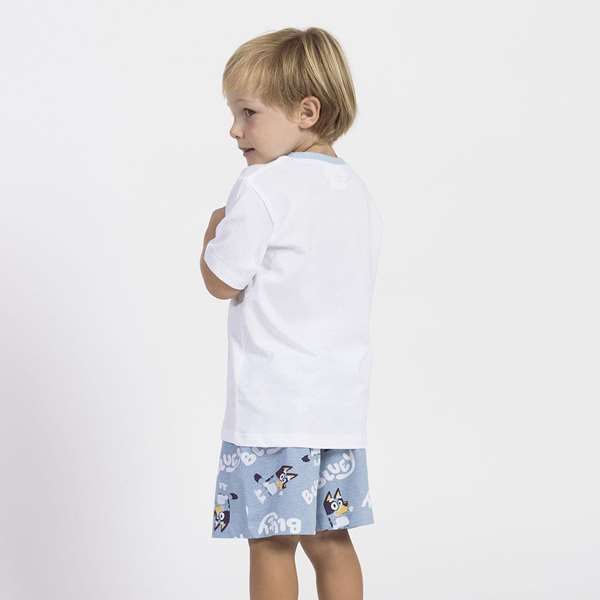 Cerdá Pijama court single jersey personnage Bluey pour enfant 3 ans - Blanc