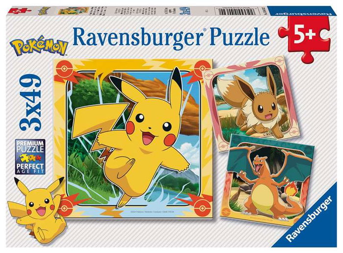 Ravensburger Puzzle Pokémon 3x49 Pièces à partir de 5 Ans