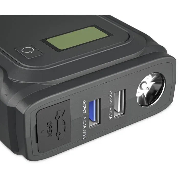 Dometic PJS 1000 - Booster de batterie portable 1000A pour démarrage véhicules - Avec chargeur sans fil, USB, lampe LED et écran digital (59.2 Wh) Dometic PJS 1000 - Booster de batterie portable 1000A pour démarrage véhicules - Avec chargeur sans fil, USB, lampe LED et écran digital (59.2 Wh)